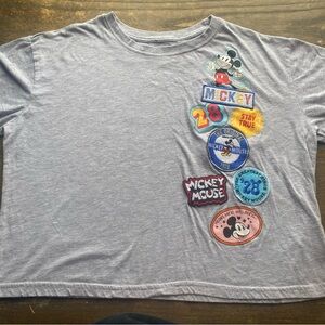 Disney Gray Crop Top with Colorful Patches